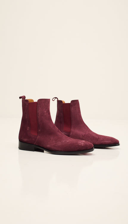 All Leather Essential Chelsea Boot  - Oxblood Suede