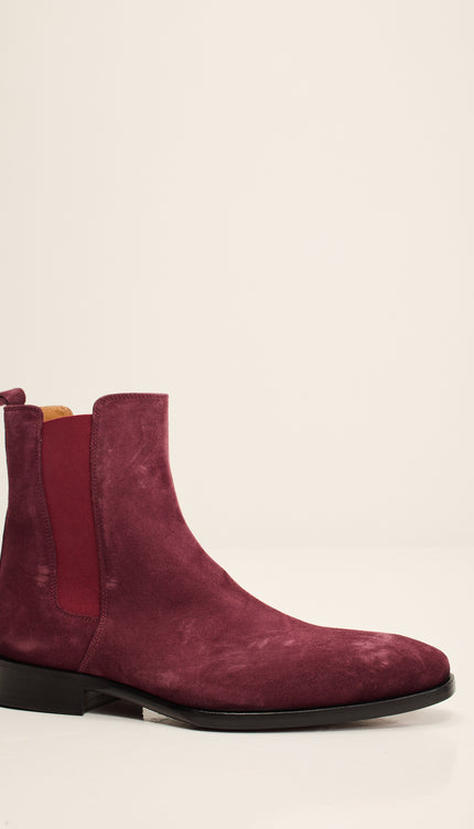 All Leather Essential Chelsea Boot  - Oxblood Suede