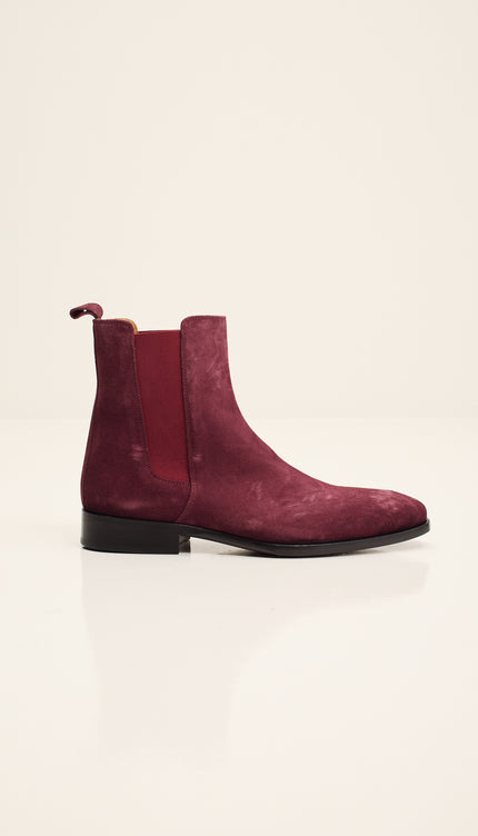 All Leather Essential Chelsea Boot  - Oxblood Suede