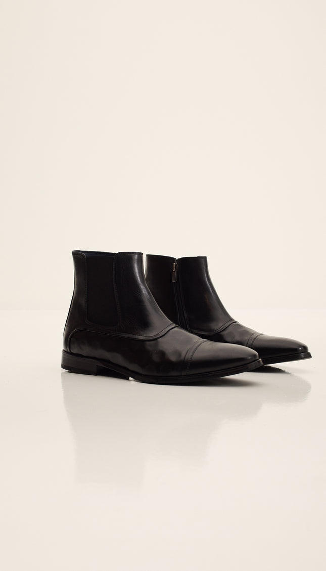 Side Zip Chelsea Boots - Black