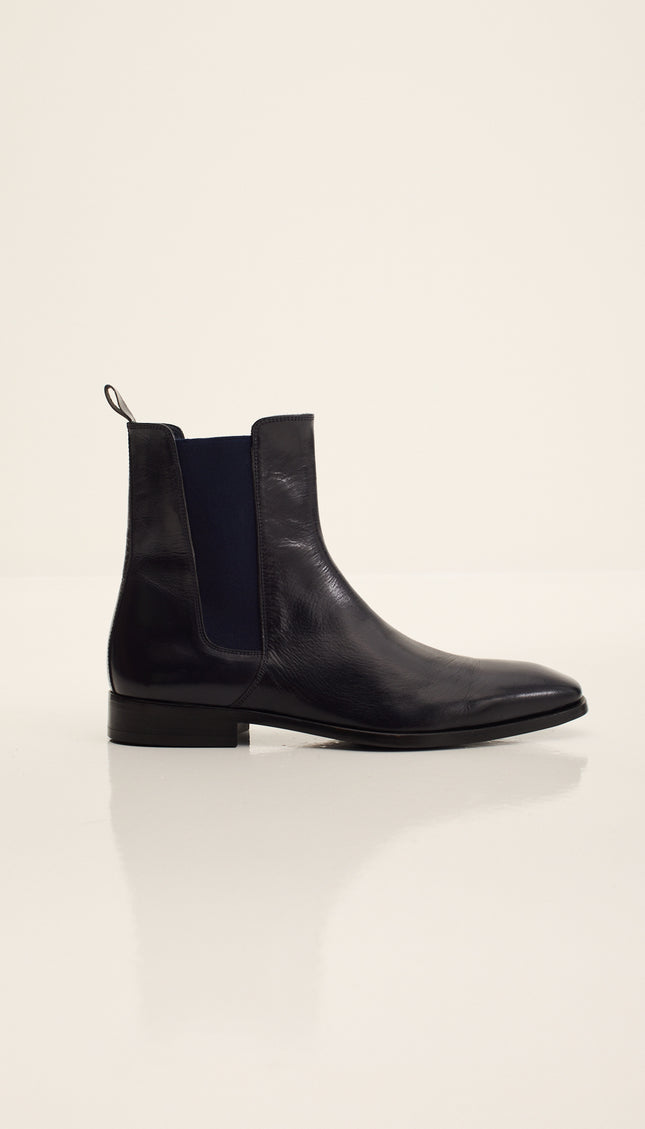 Leather Essential Chelsea Boot - Navy Buffalo