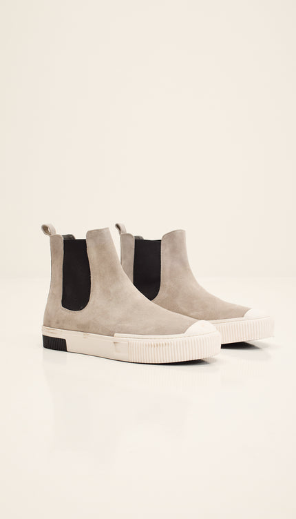 The King Suede Leather and Rubber Sole Chelsea Boots - Grey