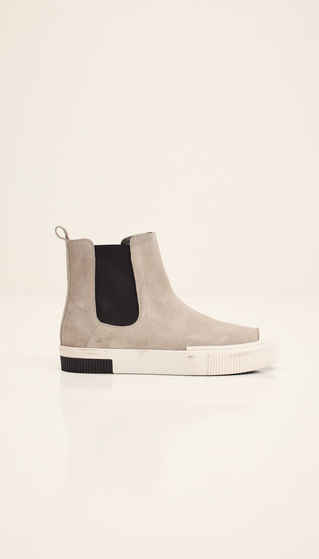 The King Suede Leather and Rubber Sole Chelsea Boots - Grey