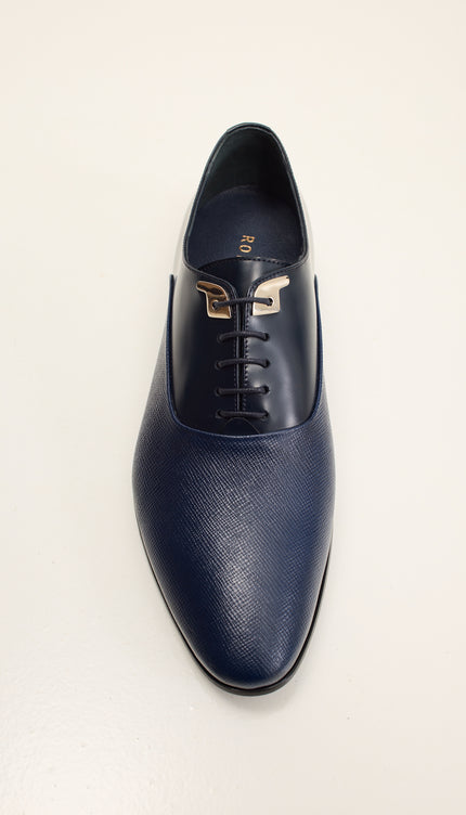 N° C6906 OXFORD PIEL PUNTA LISA DOS TONOS - MARINO