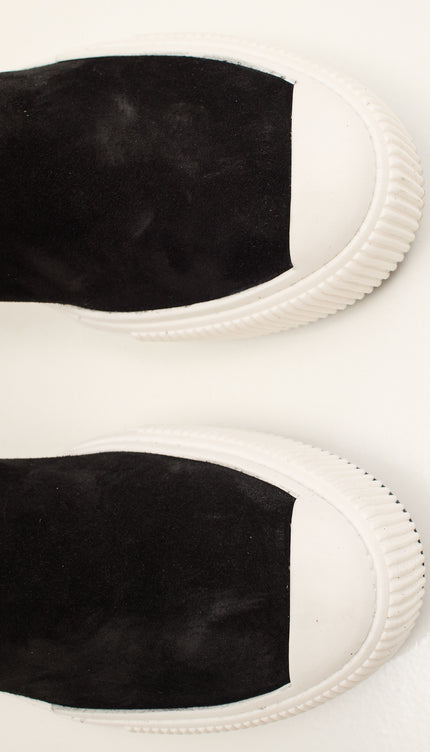 THE KING - Suede Leather and Rubber Sole Chelsea Boots - Black