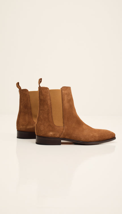 All Leather Essential Chelsea Boot  - Tobacco Suede