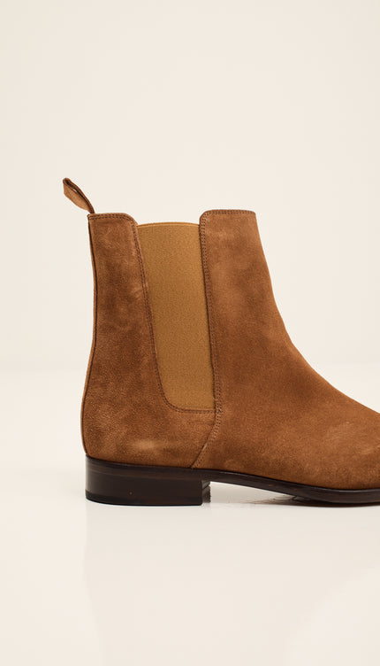 All Leather Essential Chelsea Boot  - Tobacco Suede
