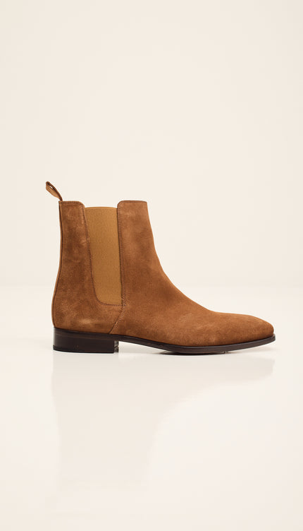 All Leather Essential Chelsea Boot  - Tobacco Suede