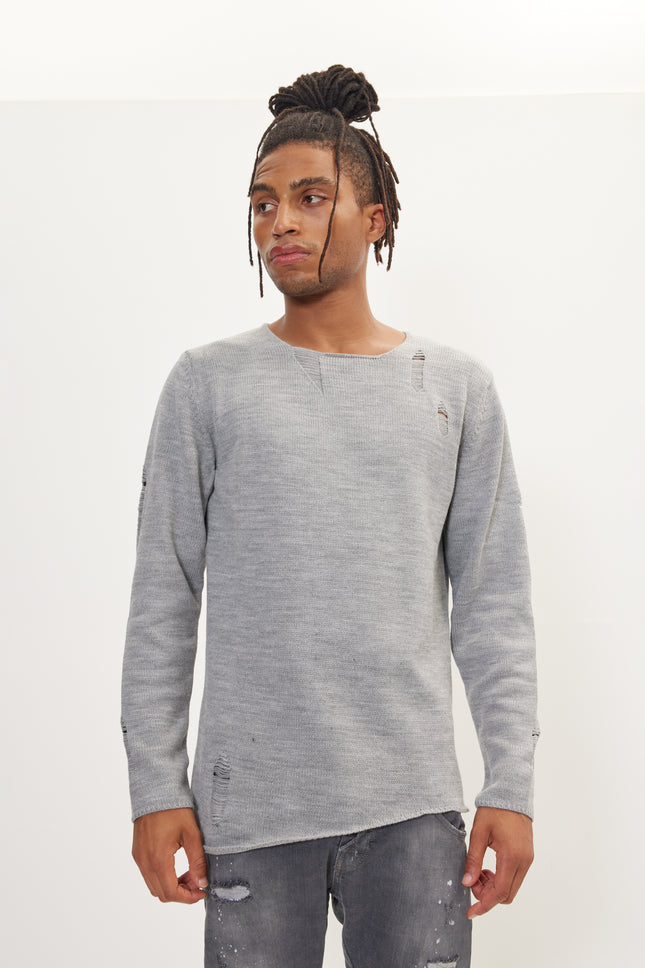 Men's Distorted Sweater - Grey | Ron Tomson