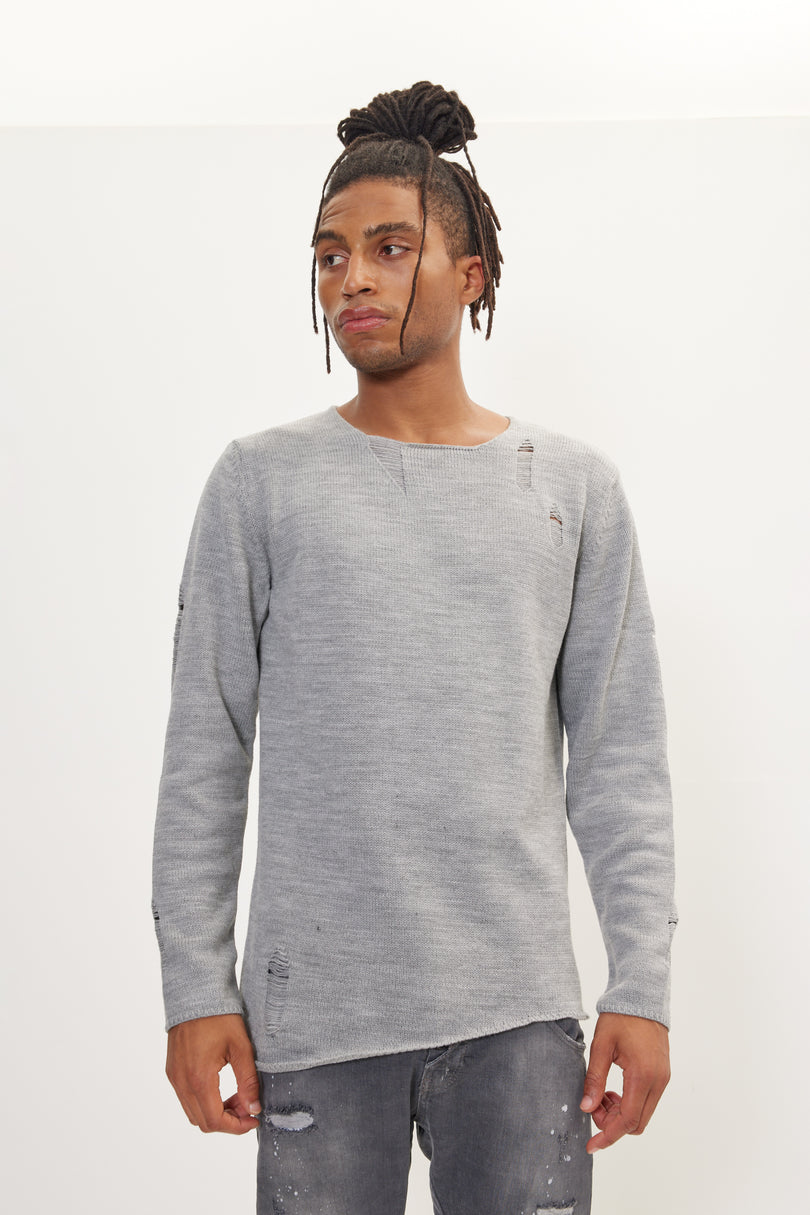 Men's Distorted Sweater - Grey | Ron Tomson
