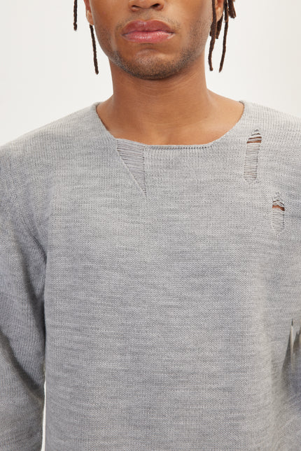 Men's Distorted Sweater - Grey | Ron Tomson