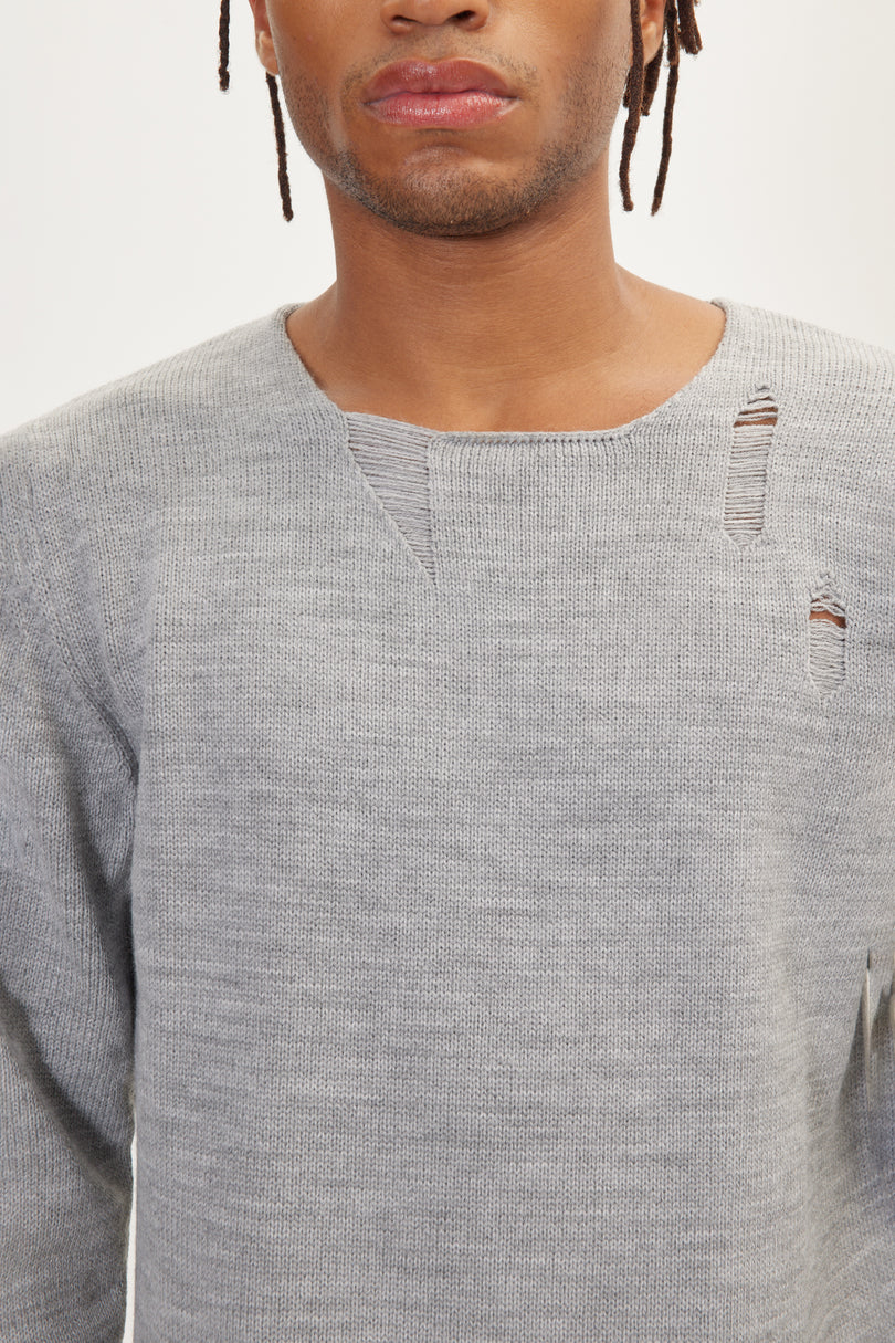Men's Distorted Sweater - Grey | Ron Tomson