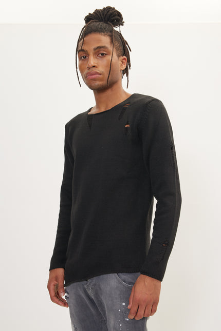 Men's Distorted Sweater - Black | Ron Tomson