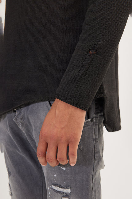 Men's Distorted Sweater - Black | Ron Tomson
