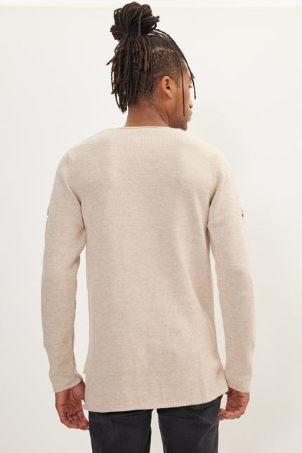 Men's Distorted Sweater - Beige | Ron Tomson