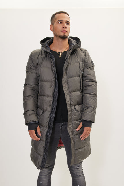 Men's Long Hooded Parka - Anthracite | Ron Tomson