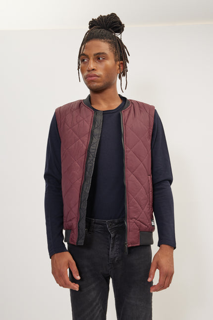 Men's Quilted Vest - Bordeaux | Ron Tomson