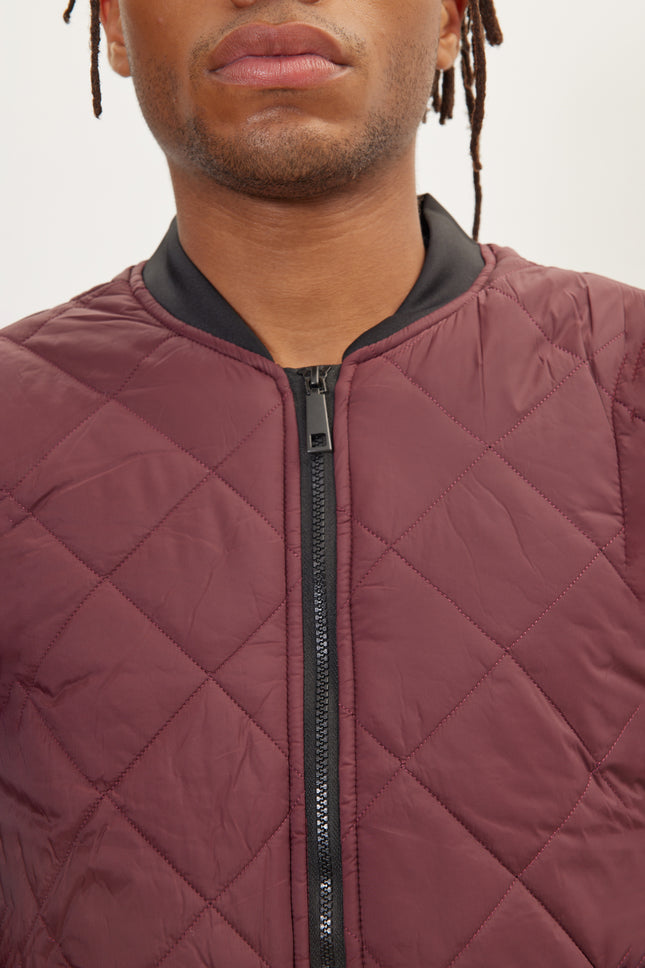 Men's Quilted Vest - Bordeaux | Ron Tomson