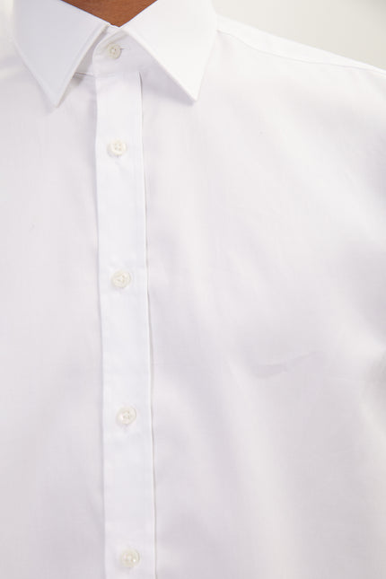 Men's Point Collar Dress Shirt - Optic White | Ron Tomson