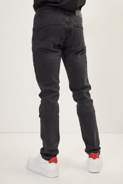 Men's Inner Red Stripe Denim Jeans - Black | Ron Tomson