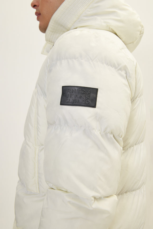 Men's Oversized Hooded Parka - Off-White | Ron Tomson
