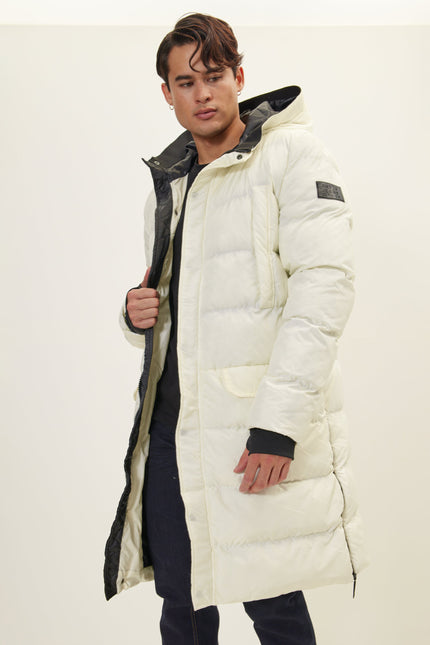 Men's Oversized Hooded Parka - Off-White | Ron Tomson
