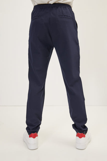 Men's Tailored Drawstring Jogger Pants - Navy | Ron Tomson