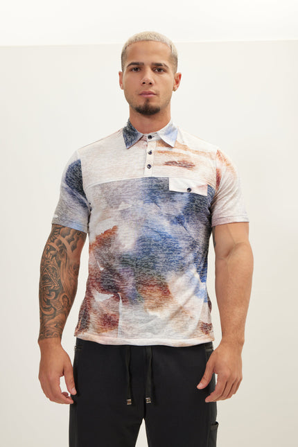 Men's Printed Polo Shirt - Batik Brown | Ron Tomson