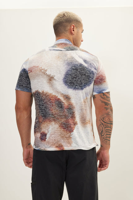 Men's Printed Polo Shirt - Batik Brown | Ron Tomson