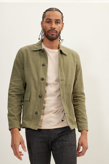 Men's Canvas Work Jacket - Green | Ron Tomson