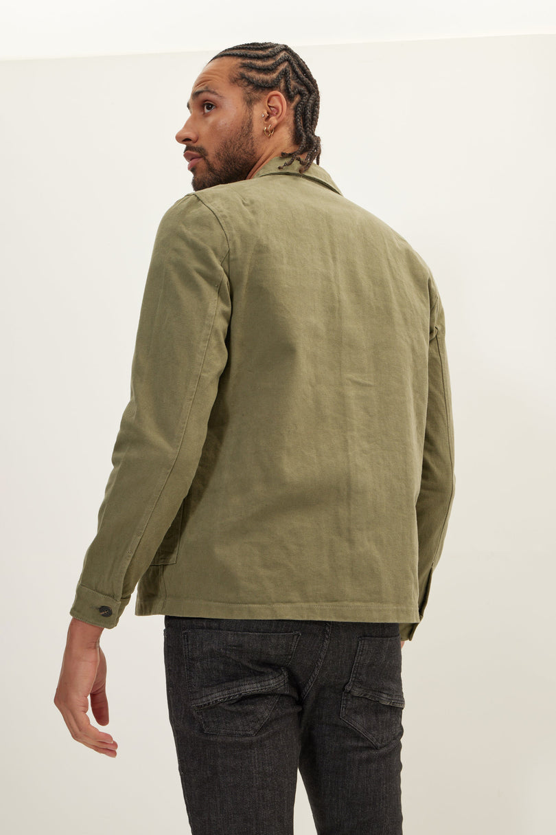 Men's Canvas Work Jacket - Green | Ron Tomson