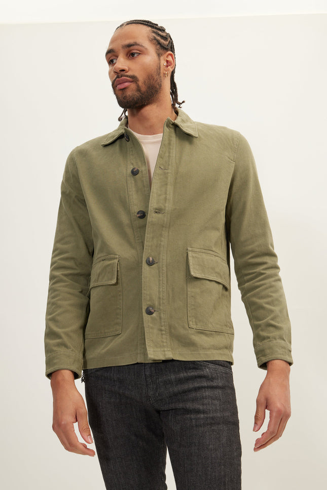 Men's Canvas Work Jacket - Green | Ron Tomson