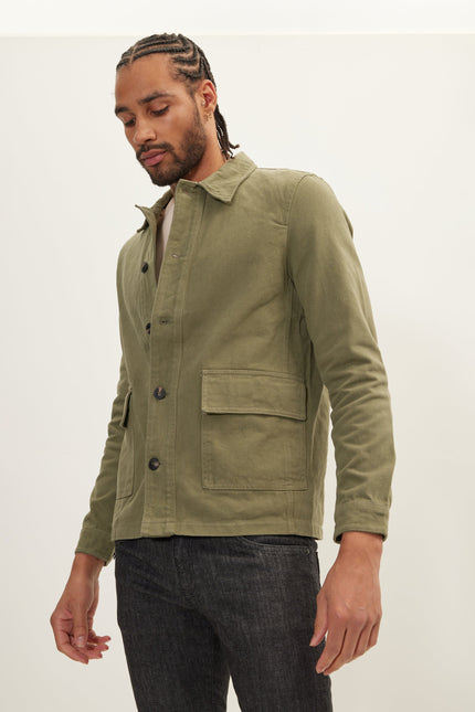 Men's Canvas Work Jacket - Green | Ron Tomson