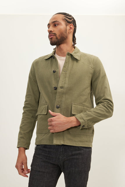 Men's Canvas Work Jacket - Green | Ron Tomson