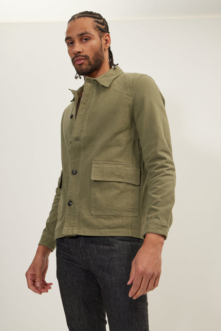 Men's Canvas Work Jacket - Green | Ron Tomson
