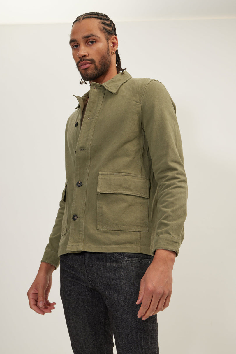 Men's Canvas Work Jacket - Green | Ron Tomson