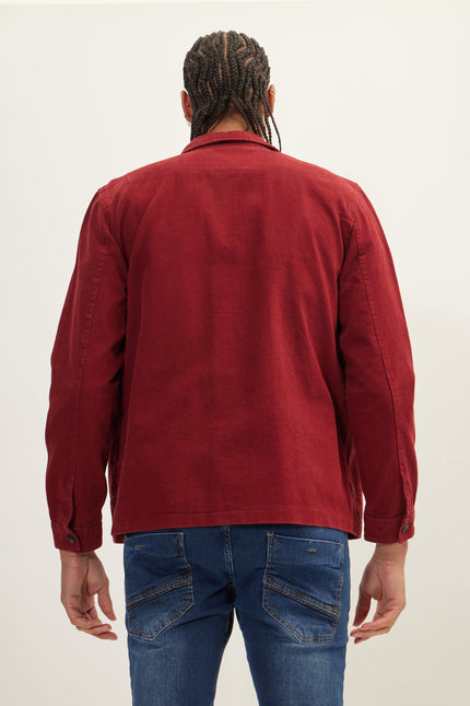 Men's Canvas Work Jacket - Bordeaux | Ron Tomson
