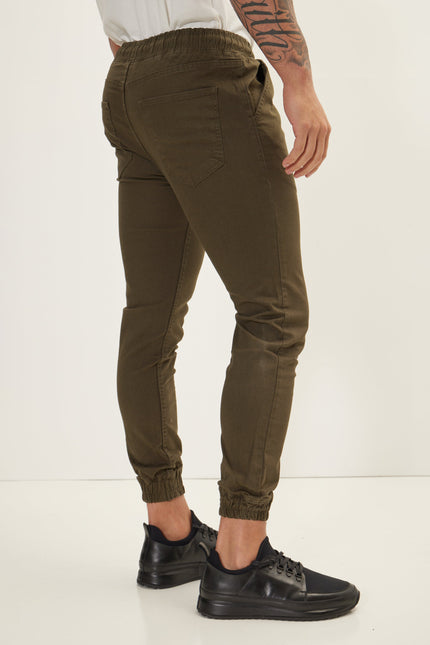 Men's Chino Jogger Pants - Khaki | Ron Tomson