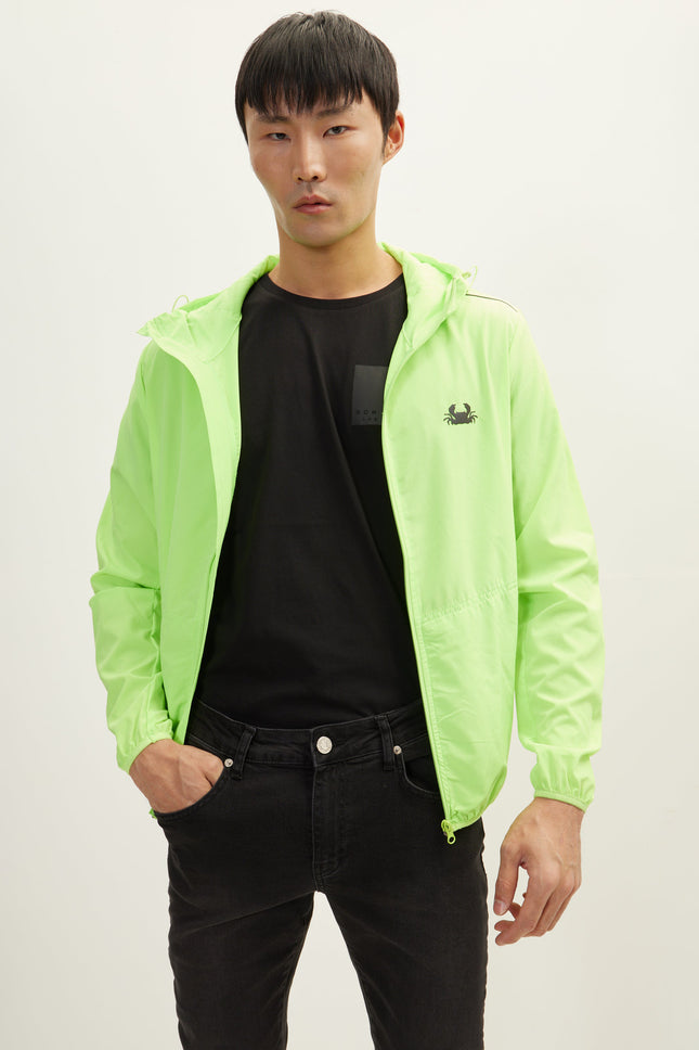 Men's Hooded Rain Jacket - Neon Yellow | Ron Tomson