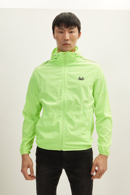 Men's Hooded Rain Jacket - Neon Yellow | Ron Tomson