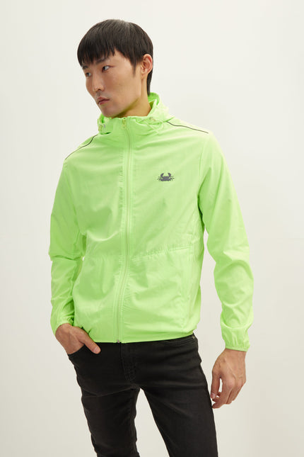 Men's Hooded Rain Jacket - Neon Yellow | Ron Tomson