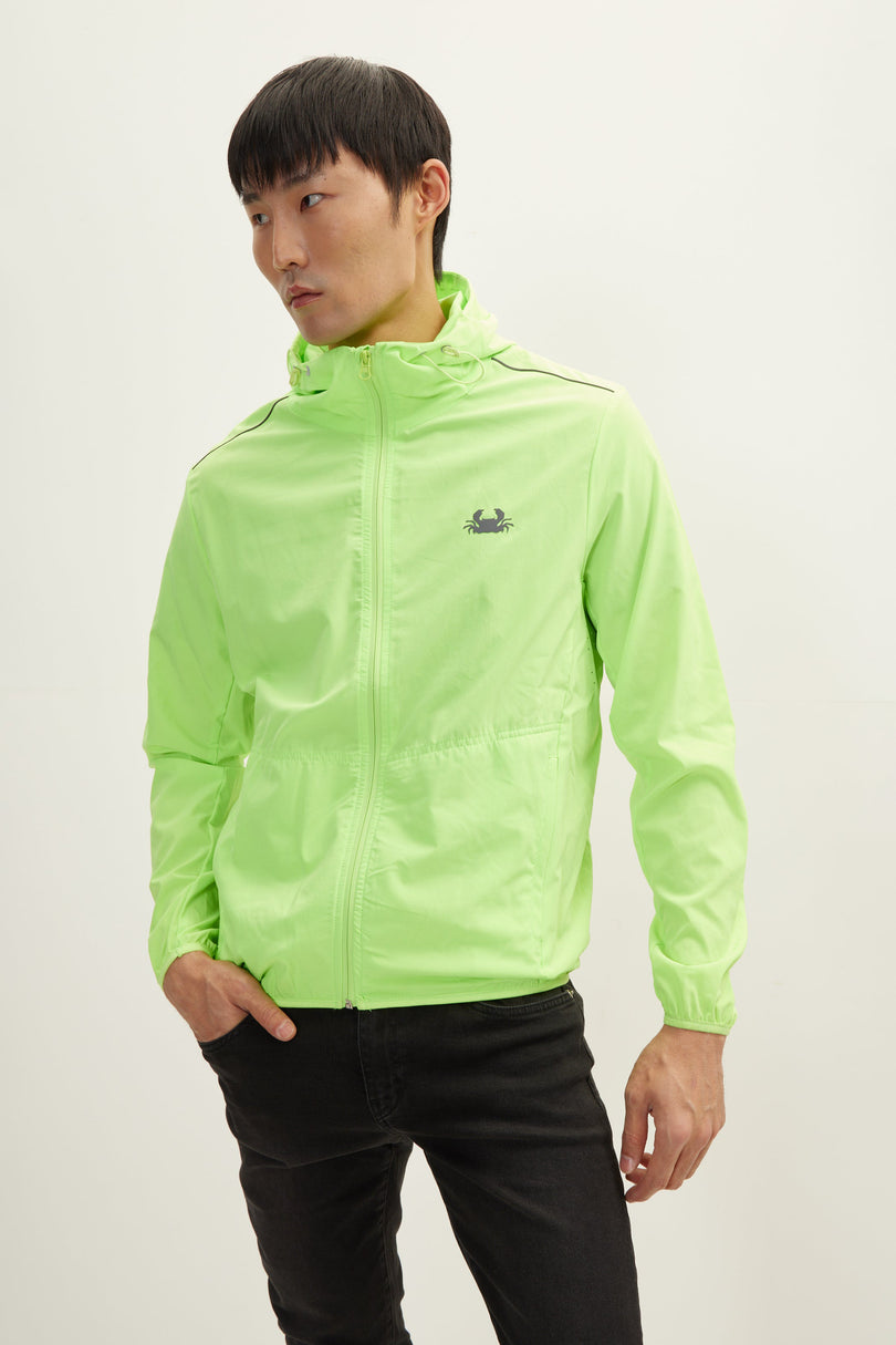 Men's Hooded Rain Jacket - Neon Yellow | Ron Tomson