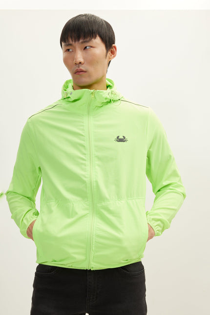 Men's Hooded Rain Jacket - Neon Yellow | Ron Tomson