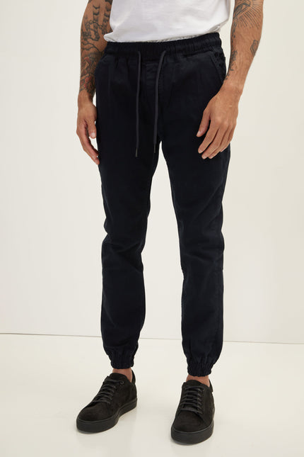 Men's Chino Cotton Jogger Pants - Navy | Ron Tomson