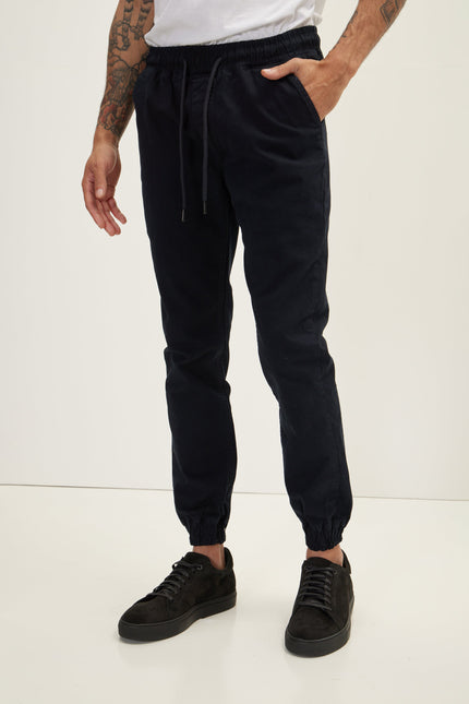 Men's Chino Cotton Jogger Pants - Navy | Ron Tomson