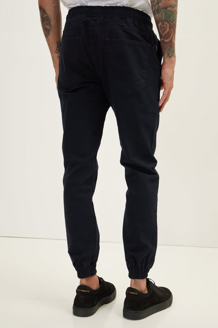 Men's Chino Cotton Jogger Pants - Navy | Ron Tomson