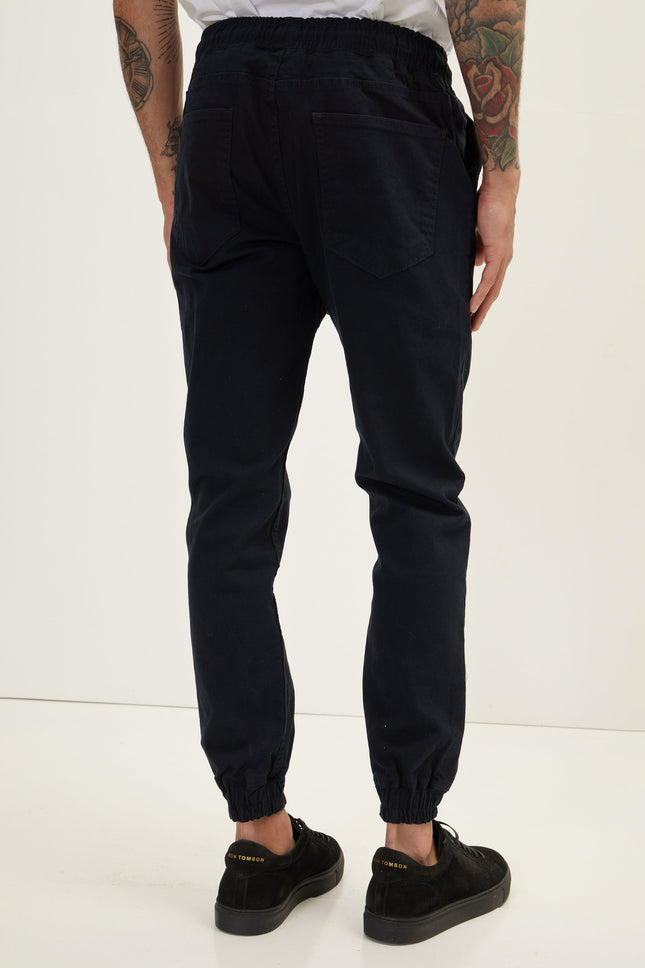 Men's Chino Cotton Jogger Pants - Navy | Ron Tomson