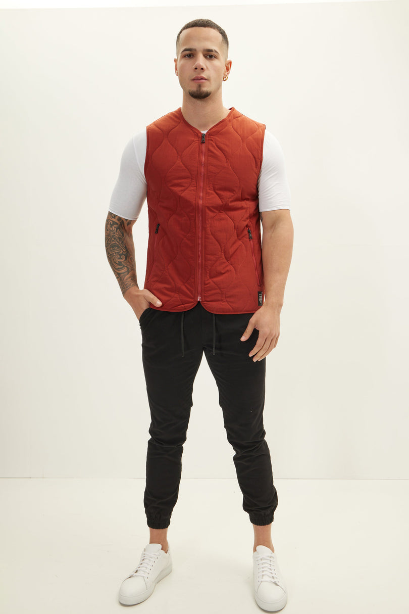 Men's Full-Zip Tailored Vest - Tile | Ron Tomson