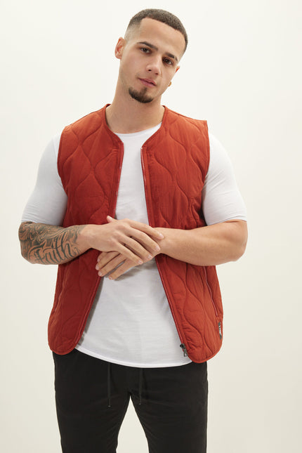 Men's Full-Zip Tailored Vest - Tile | Ron Tomson