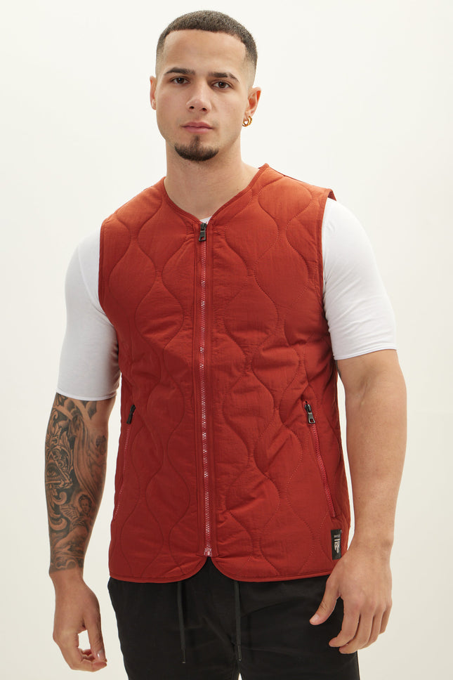 Men's Full-Zip Tailored Vest - Tile | Ron Tomson